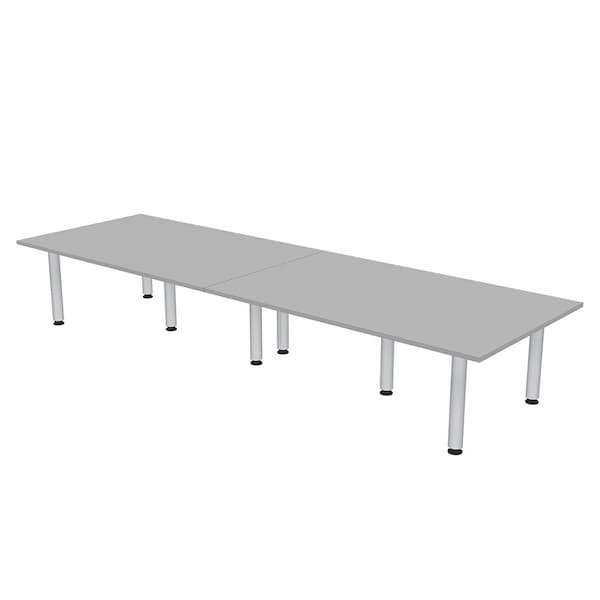 45 in W, 144 in L, 29 in H, Engineered Wood Top, Grey